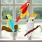 6 Pieces Tropical Birds Honeycomb Parrot Hawaiian Summer Beach Tiki Bar Luau Party Home Classroom Hanging Decorations(Parrot)